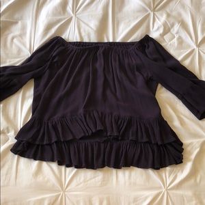 Navy Off-the-Shoulder Top